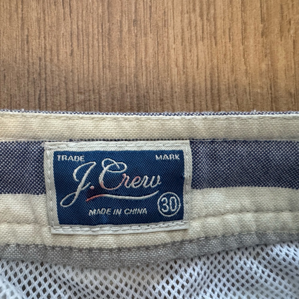 J. Crew Navy and White Striped Vintage Style Swim Trunks. Size 30 (small) - Picture 3 of 6